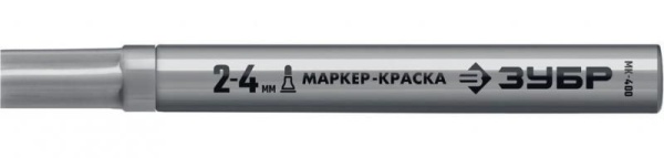 ПРОМЫШЛЕННЫЙ МАРКЕР-КРАСКА МК-750 (Арт. 06325-1) ЗУБР СЕРЕБРЯНЫЙ 2-4 ММ, КРУГЛЫЙ НАКОНЕЧНИК